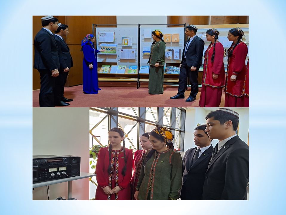 Konserwatoriýanyň talyplary sungaty öwrenmek maksady bilen Döwlet kitaphanasynda myhmançylykda boldular 